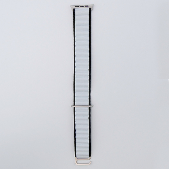 Curea din nailon pentru Apple Watch 1/2/3/4/4/5/6/6/7/8/SE/ULTRA 42/44/45/49mm, negru / alb