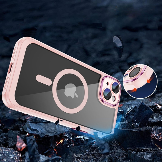 Husă pentru iPhone 15, ERBORD Impact Guard, MagSafe, roz