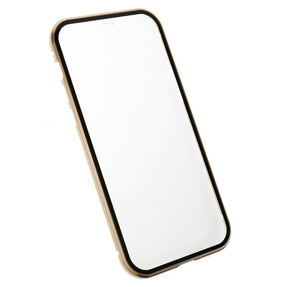 Carcasa Magnetic Dual Glass MagSafe pentru iPhone 12, de aur