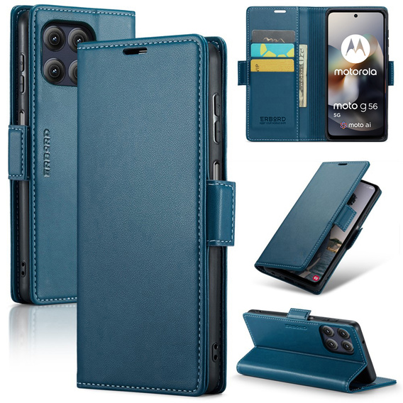ERBORD Portofel Litchi lucios cu clapetă pentru Motorola Moto G56 5G