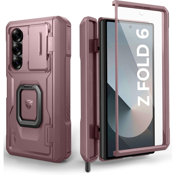 Husă blindată pentru Samsung Galaxy Z Fold 6 5G, Dexnor Full Body S-Pen Slot, roz