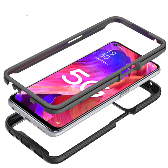 Carcasă pentru OPPO A54 5G/A74 5G, Shockproof, cu folie, albastru