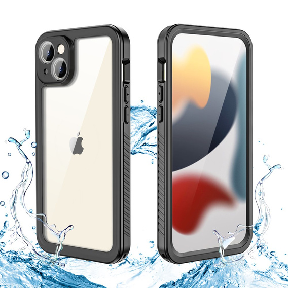 Husă impermeabilă IP68 pentru iPhone 15 Plus, Redpepper, negru