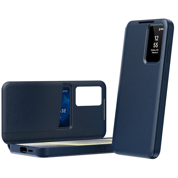 Husă cu clapetă pentru Samsung Galaxy A56 5G, Smart View Wallet, albastru