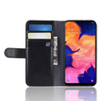 Cu clapetă pentru Samsung Galaxy A10, Split Leather Wallet, negru