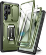 Carcasă pentru Samsung Galaxy S24 Ultra, seria Tongate MECH cu suport, verde
