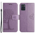 Cu clapetă pentru Motorola Moto E22 / E22i, Wallet, tree i sowy, violet