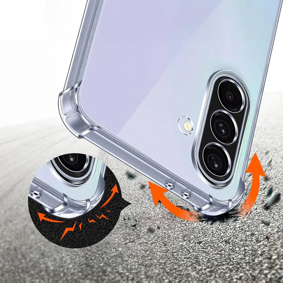 Carcasă pentru Samsung Galaxy A36, Erbord Dropproof, transparentă + Sticlă