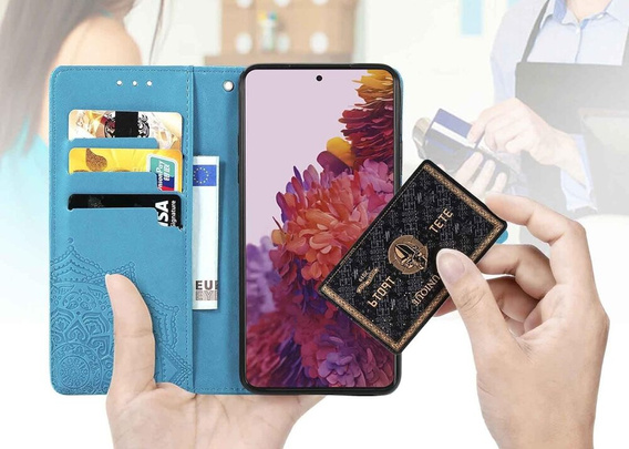 Cu clapetă pentru Oppo Reno 11F 5G, Mandala, albastru