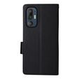 Huse pentru HTC U24 Pro 5G, Wallet Litchi Leather, negru