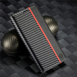 Husă cu clapetă LC.IMEEKE pentru Samsung Galaxy A17 5G, textură carbon, negru