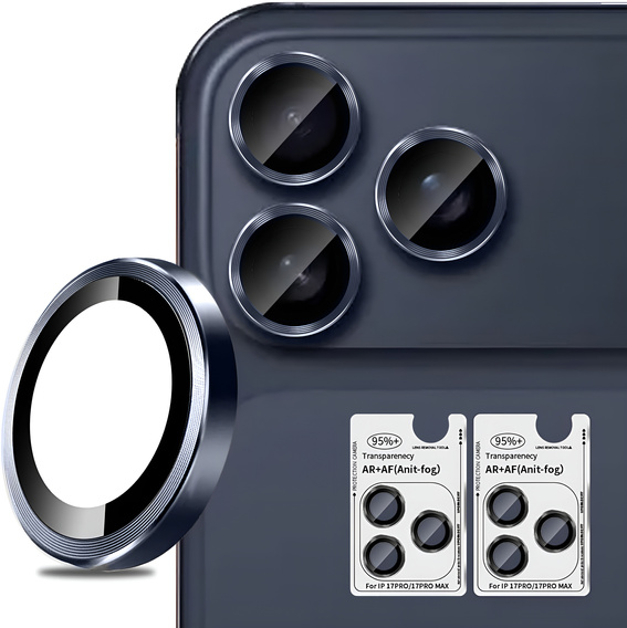 2x ERBORD OPTIK Pro sticlă călită pentru iPhone 16 Pro / 16 Pro Max camera foto, negru