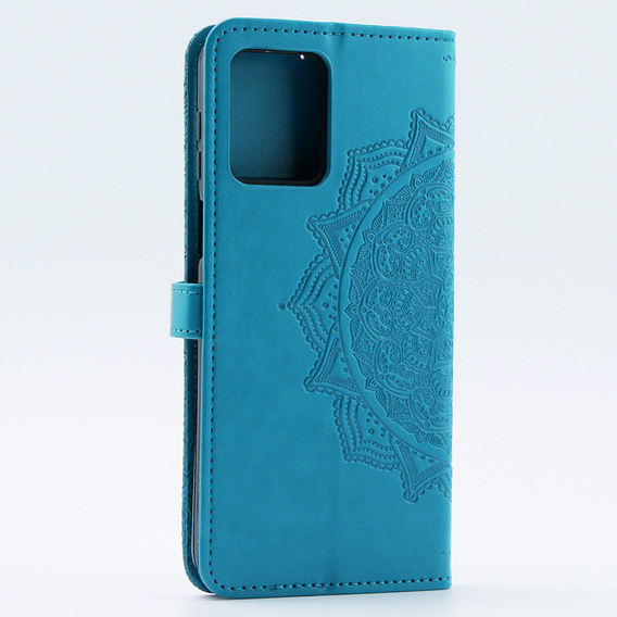 Cu clapetă pentru Motorola Moto G54 5G, Mandala, albastru