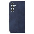 Cu clapetă pentru Samsung Galaxy A34 5G, Leather Wallet, albastru închis