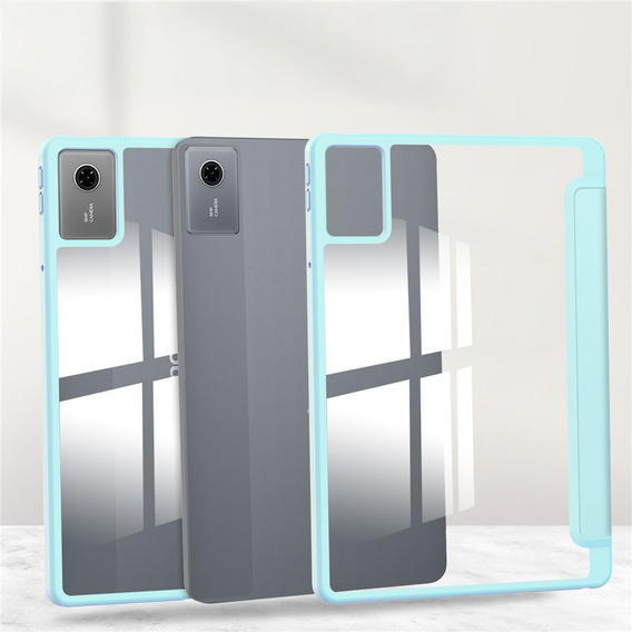 Husă pentru Lenovo Idea Tab 11" / Tab K11 11" (2 gen.), cu spate transparent și suport pentru stylus, albastru