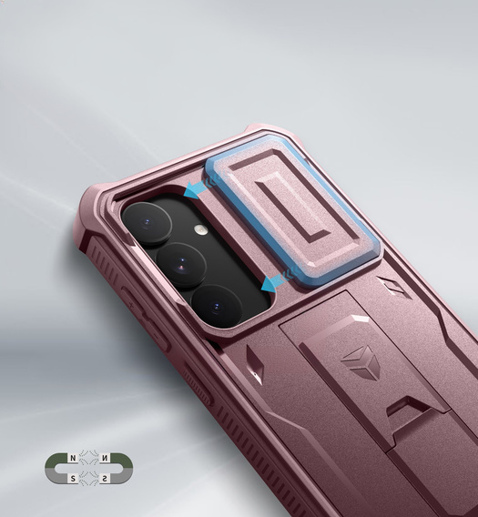Husă blindată pentru Samsung Galaxy S25+ Plus, Dexnor Full Body (Two Frames), roz