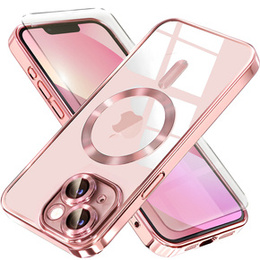 Husă pentru iPhone 13, Electro MagSafe, roz + Sticlă pentru ecran