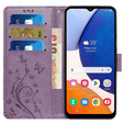 Cu clapetă pentru Samsung Galaxy A55 5G, Wallet, Butterfly, violet