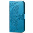 Carcasă flip pentru Oppo Reno 14, Butterfly, portofel, albastru