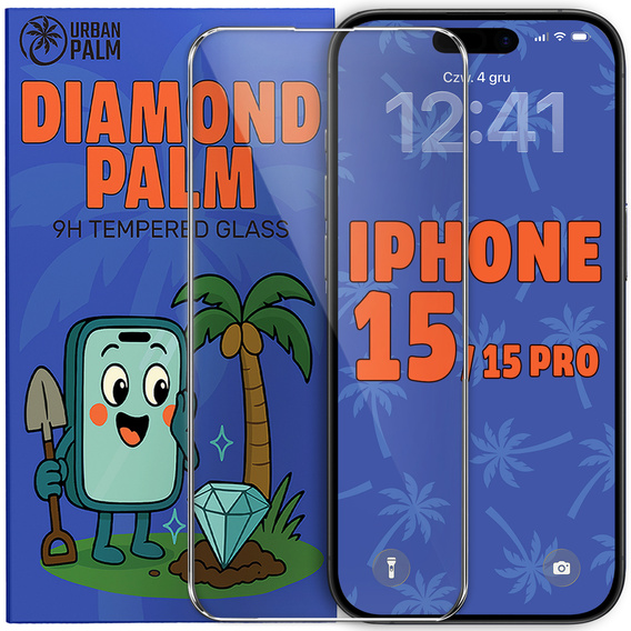 Sticlă temperată Diamond Palm pentru iPhone 15/15 Pro