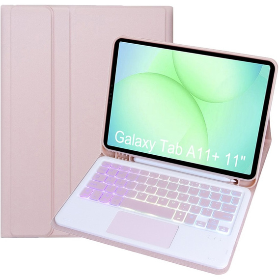 Husă cu tastatură Bluetooth iluminată și touchpad pentru Samsung Galaxy Tab A11+