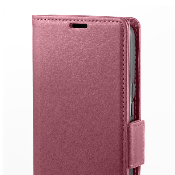 Husă pentru Samsung Galaxy A36, ERBORD Glossy Litchi, portofel cu clapetă, roșu