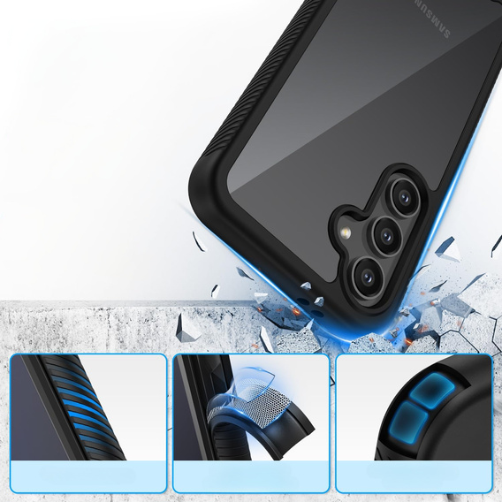 Carcasă pentru Samsung Galaxy S24 FE, Shockproof, cu folie, negru