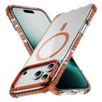 Carcasă blindată pentru MagSafe transparent cu laturi portocalii pentru iPhone 17 Pro Max