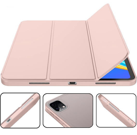 Carcasă pentru iPad Pro 12.9" 2022/2021/2020 (6/5/4 gen.), Smart Pencil, cu suport pentru stylus, roz