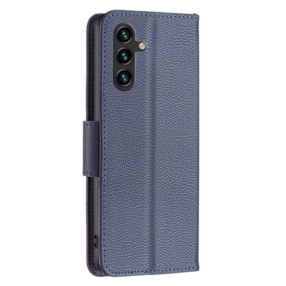 Cu clapetă pentru Samsung Galaxy A55 5G, Wallet Litchi Leather, albastru închis