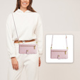 Cu clapetă pentru iPhone 14, Wallet Zipper Pocket, roz