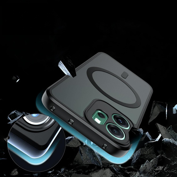 Carcasă Matt pentru Oppo Reno 14, pentru MagSafe, negru translucid
