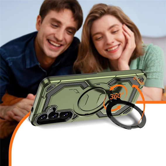 Husă magnetică cu suport pentru Samsung Galaxy A57 5G, verde