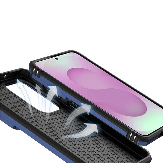 Husă blindată cu suport și capac pentru lentilă pentru Samsung Galaxy S26, albastră