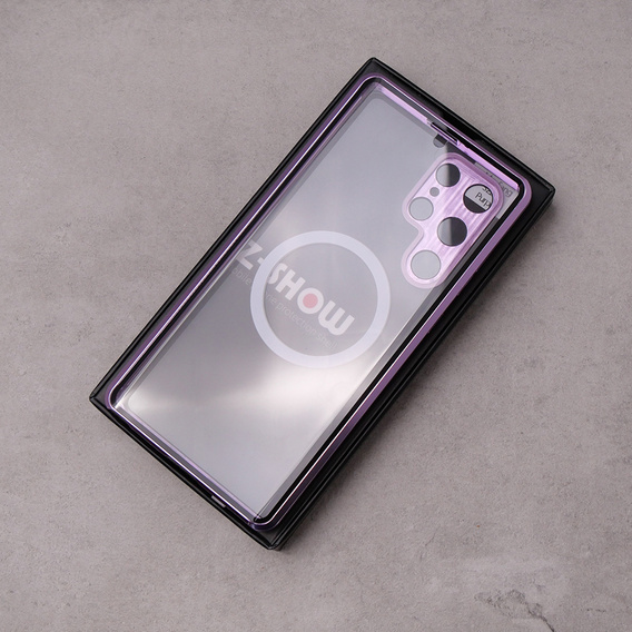 Carcasa Magnetic Dual Glass MagSafe pentru Samsung Galaxy S22 Ultra, violet