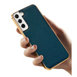 Huse pentru Samsung Galaxy S22+ Plus, Cowhide Leather, verde