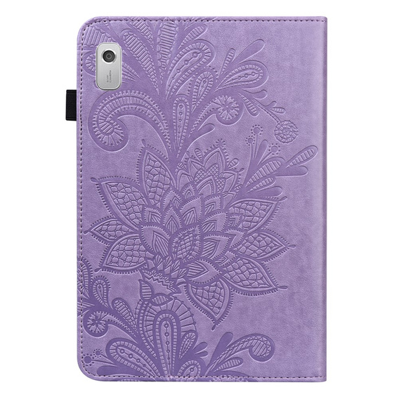 Husă cu clapetă pentru Lenovo Pad M9, flower, violet