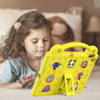 Husă pentru copii pentru iPad 10.2" 2021/2020/2019 (9/8/7 gen.) / Air 10.5" 2019 (3 gen.), Cute Patterns, cu suport, galben