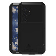 Love Mei Huse pentru Samsung Galaxy S25 Ultra, armored with glass, negru
