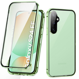 Husa pentru Samsung Galaxy S24 FE, Magnetic Dual Glass, verde