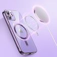 Husă pentru iPhone 12, Electro MagSafe, violet + Sticlă pentru ecran