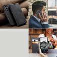 Husă pentru Samsung Galaxy A55, ERBORD Vintage, negru + Sticlă pentru ecran