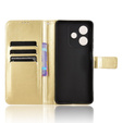 Cu clapetă pentru Oppo A40 / Oppo A40m, Crazy Horse Wallet, de aur