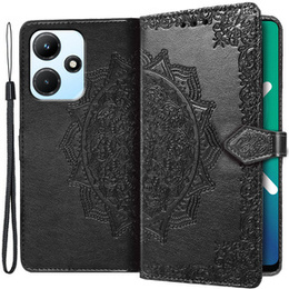 Cu clapetă pentru Infinix Hot 30i, Mandala, negru