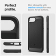 Carcasa Spigen pentru iPhone 16E, Rugged Armor MagSafe, negru + Tempered Glass 9H
