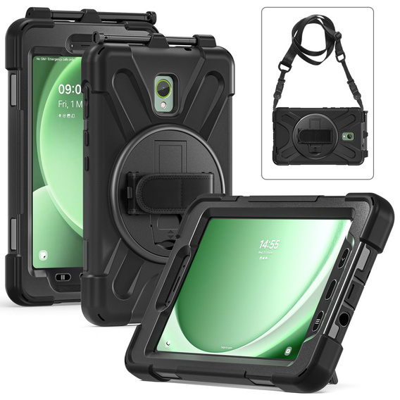 Husa blindată pentru Samsung Galaxy Tab Active 3 T570 / 5 X306B, carcasă de protecție 360 cu slot pentru stylus, negru