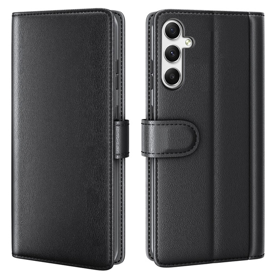 Husa cu clapetă pentru Samsung Galaxy A35 5G, Split Leather, negru