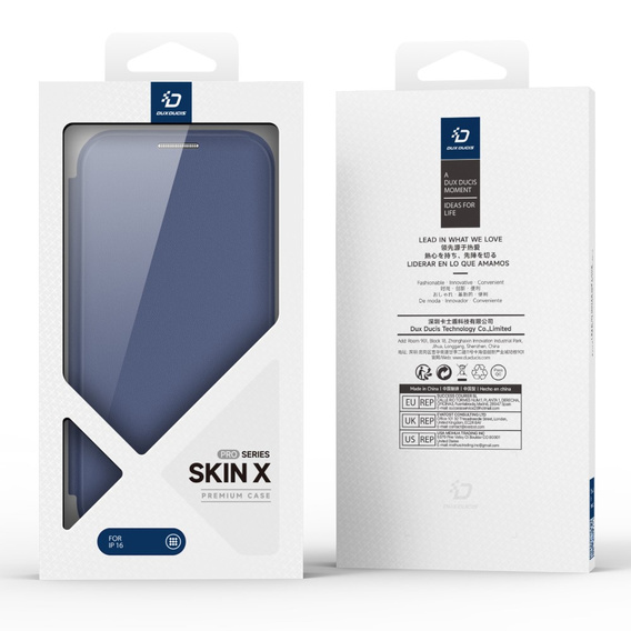 Dux Ducis Huse pentru iPhone 16, Skin X Pro, MagSafe, albastru închis