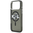 Husă MagSafe Karl Lagerfeld IML Glitter Karl & Choupette Sketch Logo pentru iPhone 17 Pro Max