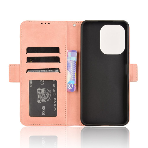 Cu clapetă pentru Xiaomi Redmi 13, Card Slot, roz